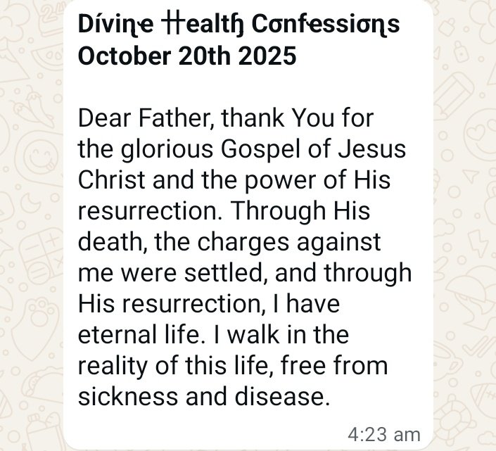 thechaindoll_'s tweet image. Say This Out Loud 📢 
Health Confessions Today October 20th 2025 

AMEN
#healingstreamswithpastorchris