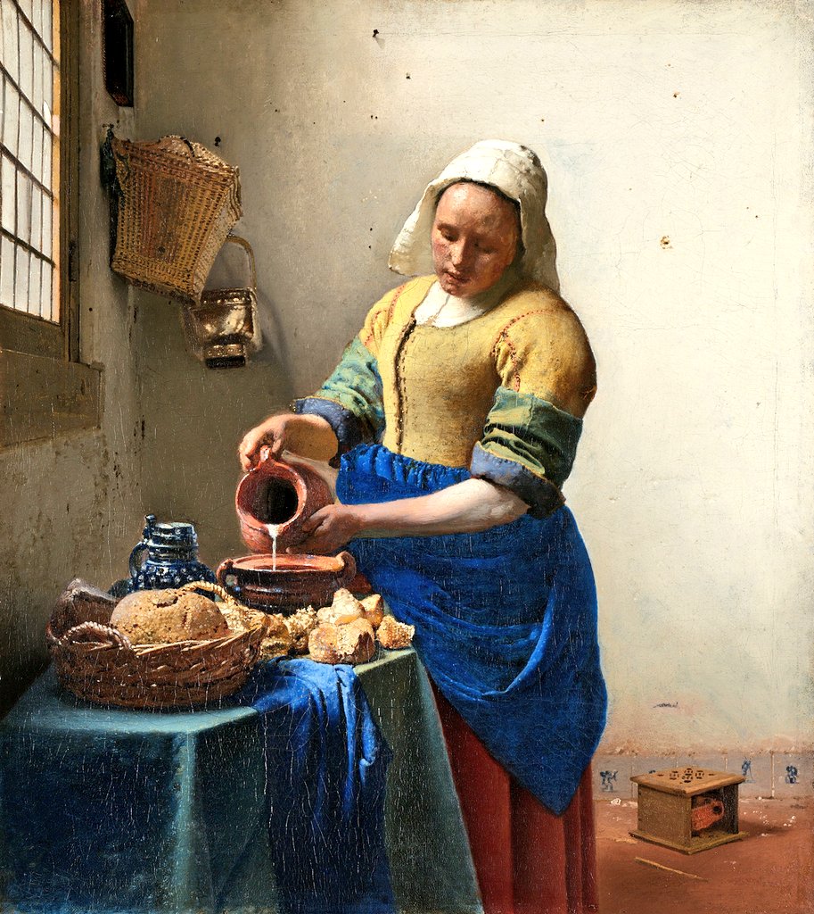 ArtGuide_db's tweet image. Johannes Vermeer 
The Milkmaid, 1660