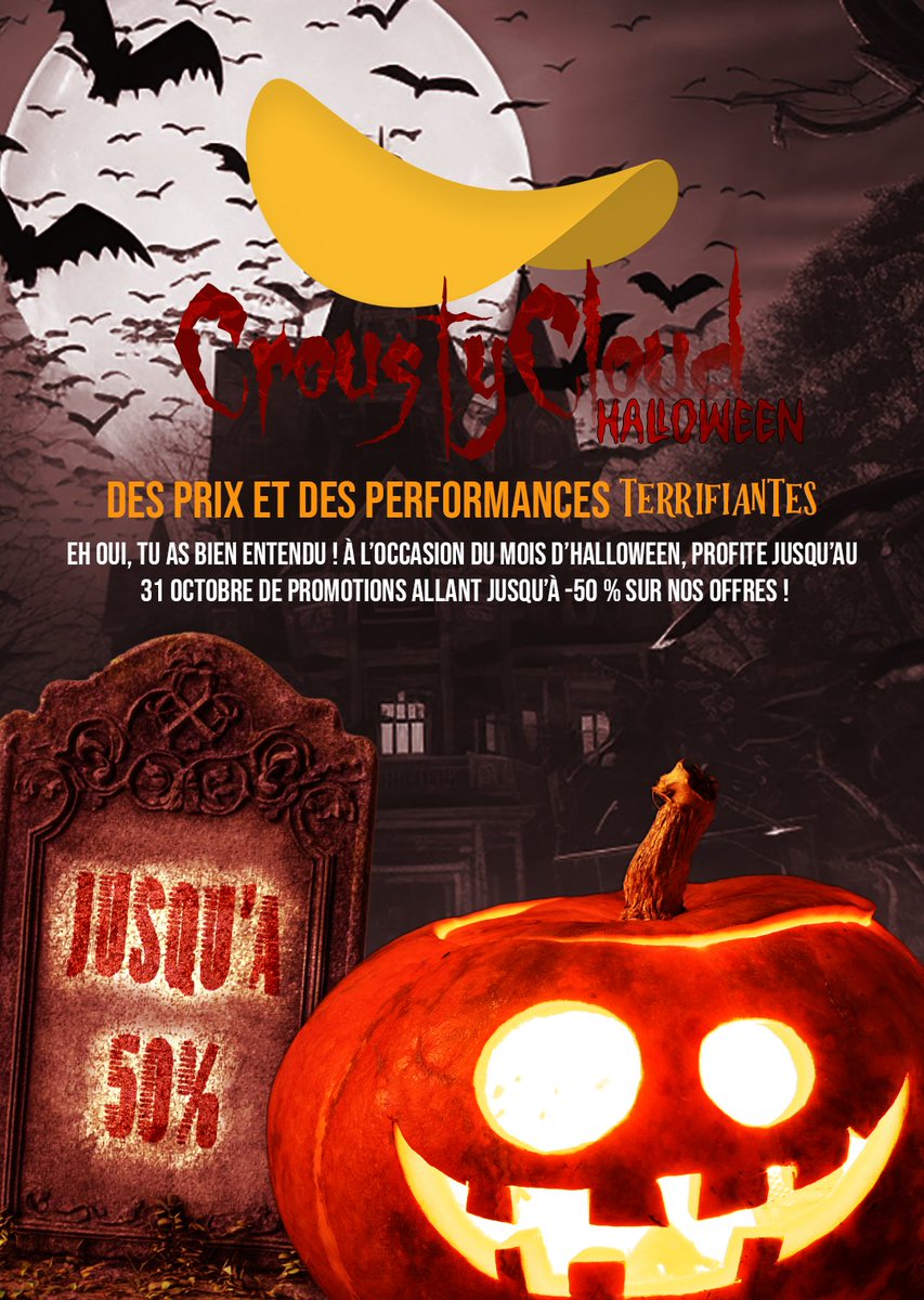skahcom's tweet image. 🔥 Grosses promotions sur CroustyCloud.
Jusqu&apos;à -50% sur nos VPS ! 🙏

C&apos;est l&apos;occasion de profiter ! ☄️☄️

croustycloud.fr/-seenkid

#vps #hosting #servers #Halloween2025