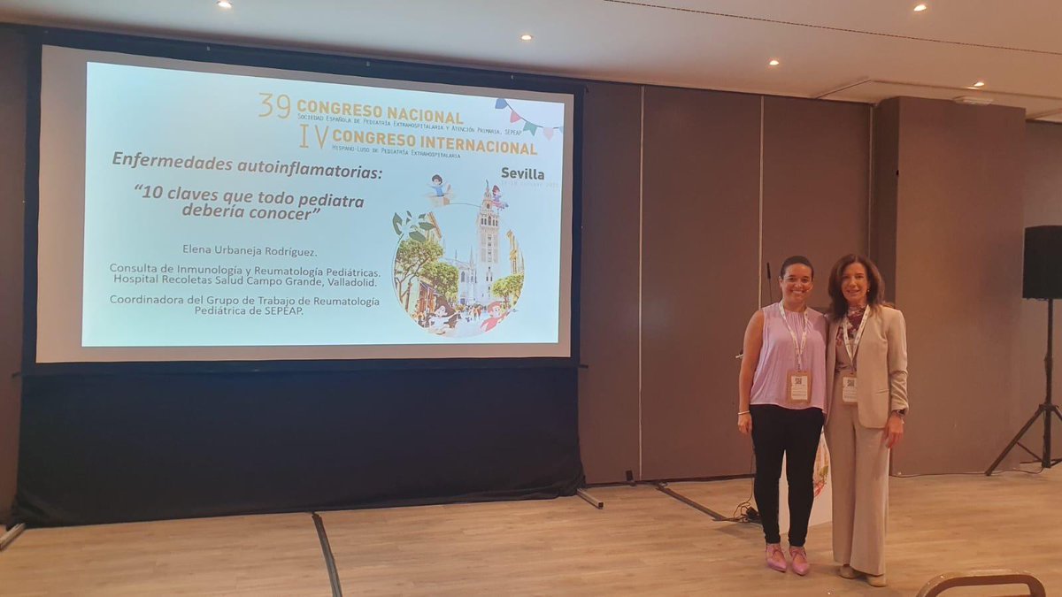 Nuestras socias Elena Urbaneja y M José Lirola han oarticipado en el congreso de la SEPEAP en Sevilla en una mesa de Autoinflamatorias #reumaped