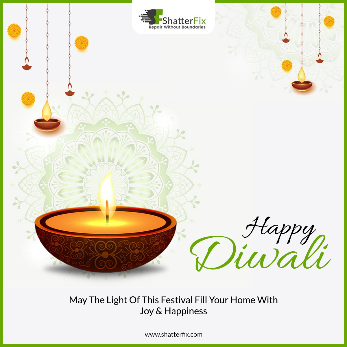 ShatterFixIndia's tweet photo. Wishing everyone a Diwali filled with peace, love, and light. Happy Diwali from Team ShatterFix https://t.co/DOyoZlkYDR