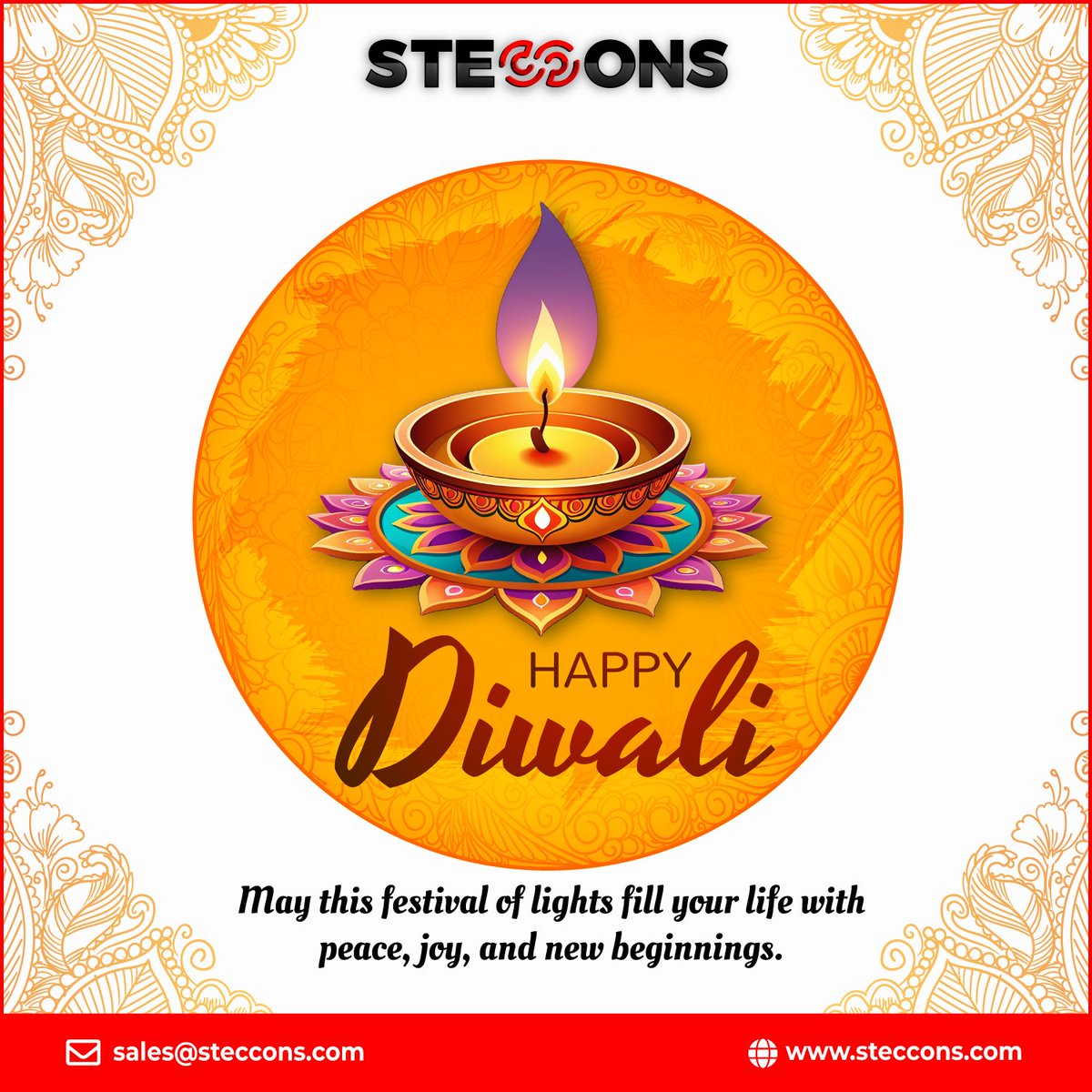 StecconsTech's tweet image. Happy Diwali from Steccons!

This Festival of Lights, may your life be illuminated with joy, success, and prosperity. 

Wishing you and your loved ones a bright and beautiful Diwali filled with happiness, peace, and endless opportunities.

#HappyDiwali #Diwali2025 #steccons