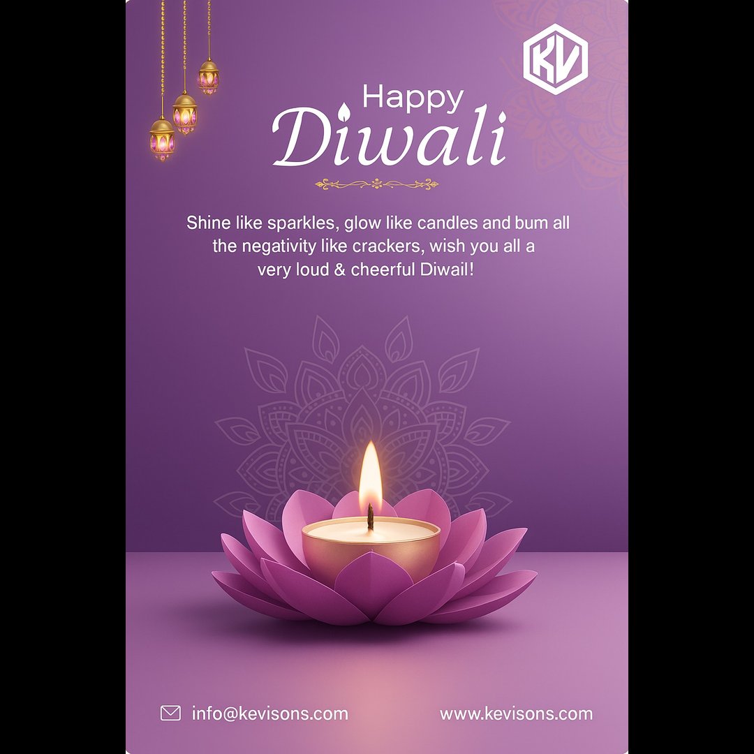 Kevisons_'s tweet photo. This Diwali, let innovation light the way!

At Kevisons, we empower businesses with smart, next-gen ERP solutions — driving growth that shines as bright as the festival of lights.

✨ Wishing you a prosperous #Diwali2025!

🌐 https://t.co/R2v6b4UXmz
 📩 info@kevisons.com https://t.co/zeiwyIx9ph