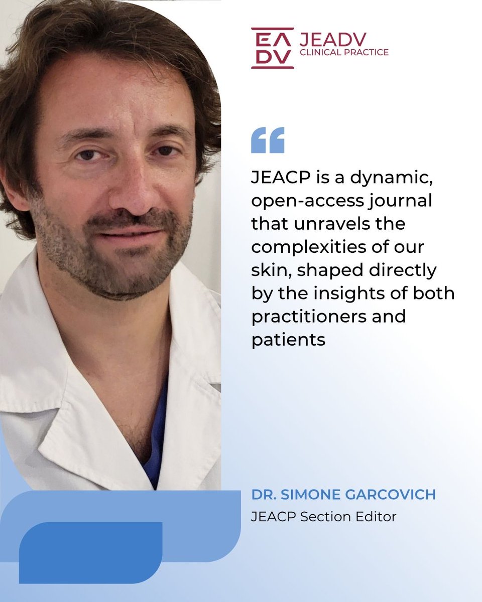 Welcome Dr. Simone Garcovich!

Introducing our newest Section Editor for JEADV Clinical Practice, who specializes in chronic pruritus, neutrophilic diseases, hidradenitis suppurativa and hair follicle diseases.

Delighted to have him join us!