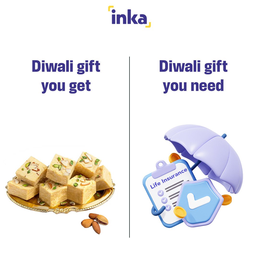 inkainsurance's tweet image. Soan Papdi toh sab dete hai. This Diwali, gift your loved ones term insurance.