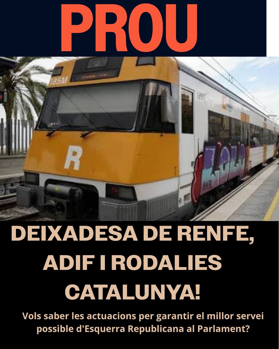 ercbaixpenedes's tweet photo. 🚆Vols saber què fa Esquerra Republicana de Catalunya per vetllar per un millor servei a la gent de Catalunya  usuària de Renfe, Adif i Rodalies de Catalunya❓

T'ho expliquem!👇 https://t.co/mudgVPPzN0