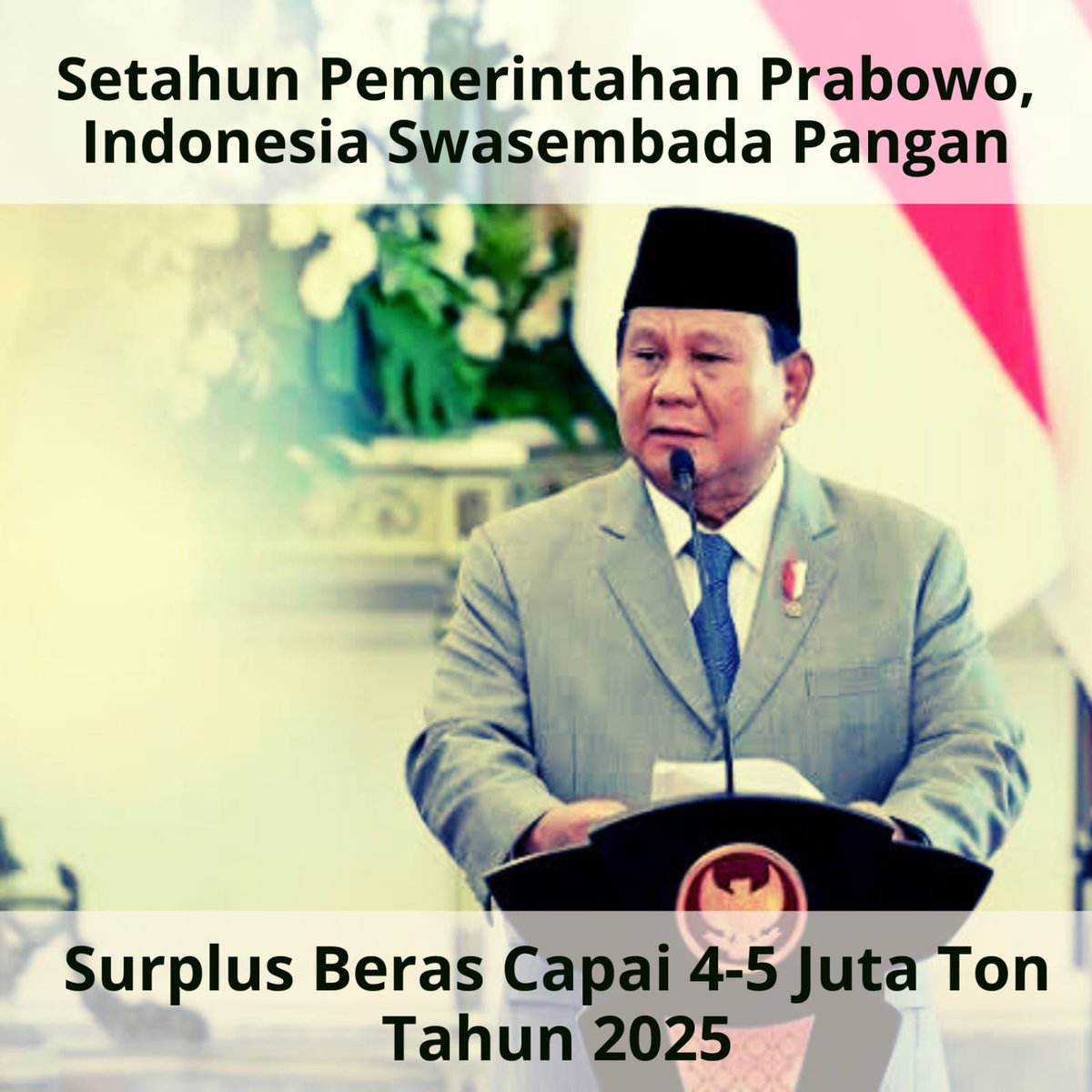 Kemandirian pangan bukan pilihan, tapi keharusan di tengah ketidakpastian global. Kini Indonesia surplus produksi beras #SwasembadaPangan