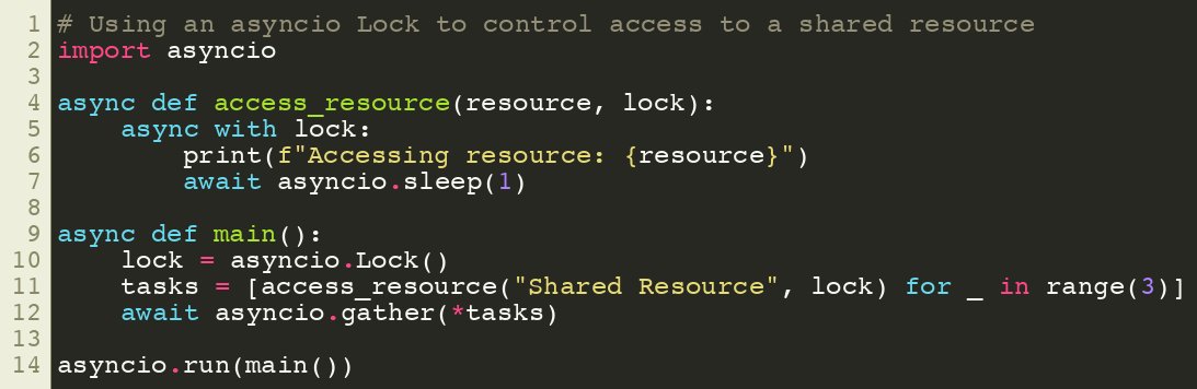 SuperFastPython's tweet image. Using an asyncio Lock to control access to a shared resource
#Python #Concurrency