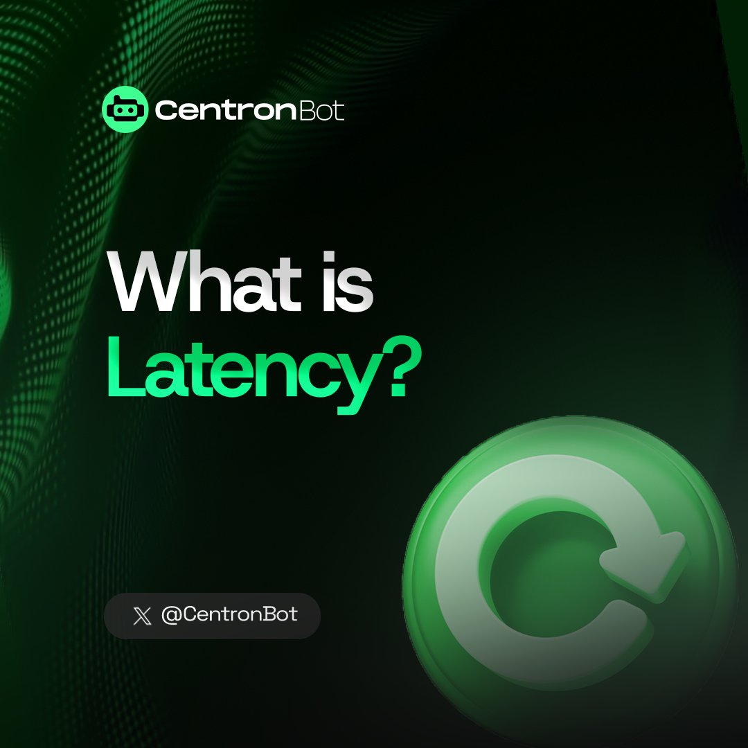 CentronBot's tweet image. What is Latency?
Latency is the delay between when you place a trade and when it actually executes on the blockchain. Itโs measured in milliseconds, but in fast-moving markets, even that tiny lag can make a big difference, especially when prices are volatile.