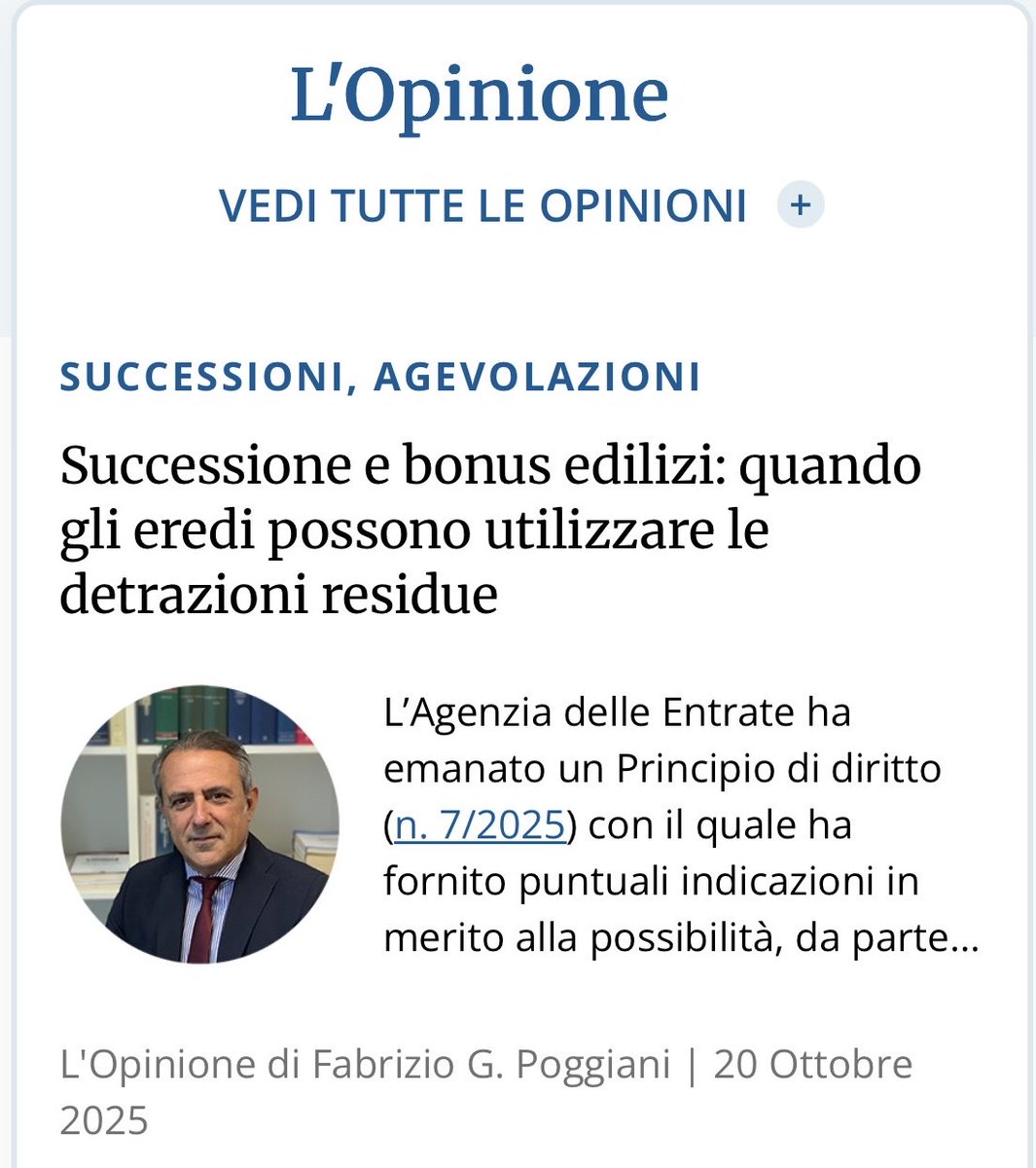 FPoggiani's tweet image. #MySolution. Eredi e bonus edilizi. Mio articolo odierno. Buona lettura.