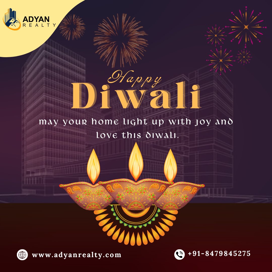 AdyanRealty's tweet photo. ✨🏡 Adyan Realty wishes you a Sparkling Diwali! ✨

May this festival of lights brighten your life with joy, prosperity, and endless opportunities.
Just like every home we build, may your world be filled with warmth, happiness, and togetherness. 💫

#HappyDiwali #AdyanRealty https://t.co/wAnTH6KXRe