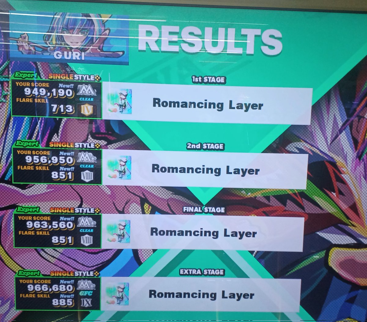 Paaooonn's tweet image. ♡白14 フレア Ⅸ ゲト❣️🥳
Romancing Layer 966
リズム難だけど 踏みかたを修正しながら 粘着して結果出せた!うれしい✨️
♡ 🐥EX 春を告げる 激
♡ DP 13 初 フレアⅨ ✨️My Drama 968
♡ フレアスキル 77717 になった🤭 あとちょうど60 のばす方法 ないかなぁ🙄🌱
#DDR ヽ(˶' ' ˶)/