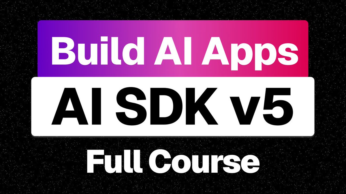 CodevolutionWeb's tweet image. I've compiled all the AI SDK v5 videos into a 6.5-hour full course!
It's free and should be the best intro to building AI apps in 2025.
youtu.be/BQmbuEClULY?si…