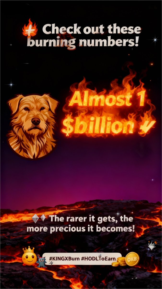 🔥 All burned up!
💨 Almost 1,000,000,000 $KINGX gone for good
💎 The rarer it gets, the shinier your coins are!

  #HODLAndEarn #OKB #KINGX  #XLayer