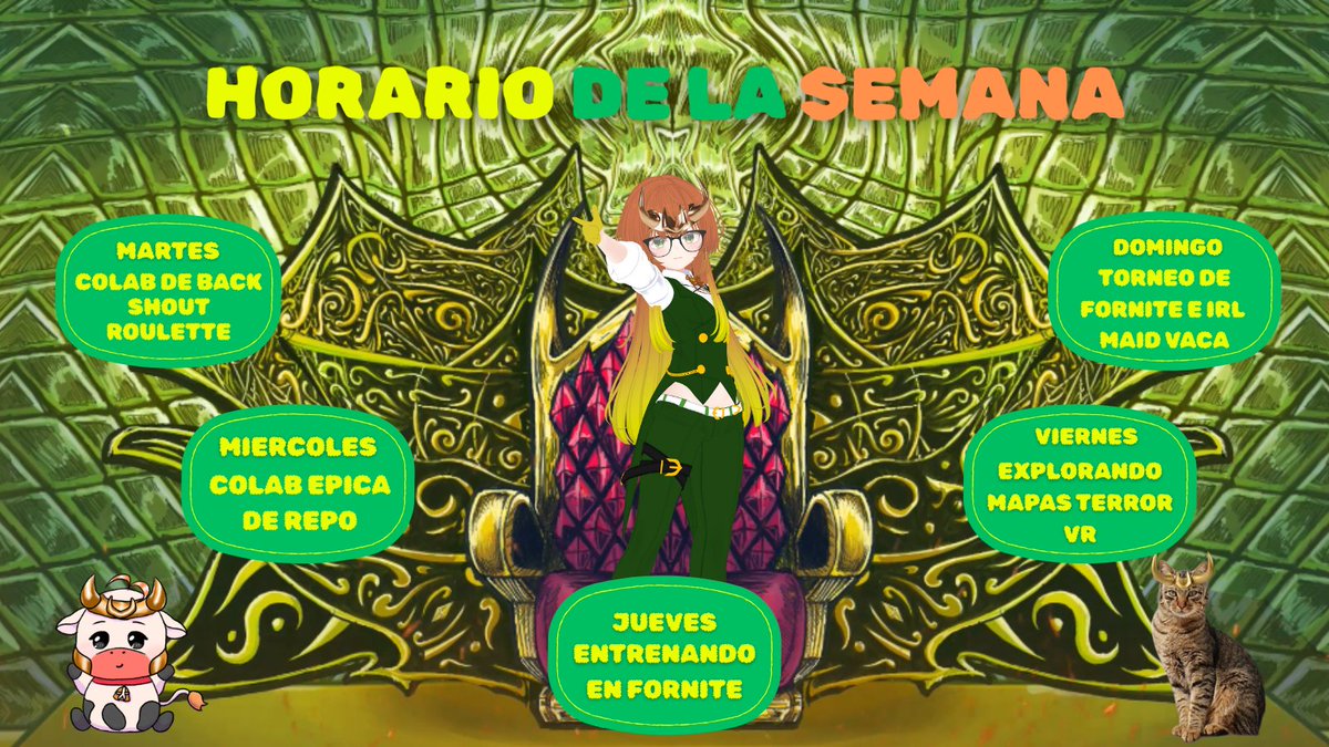 LokiAckermanVT's tweet image. Chiquill@s les dejo el horario de la semana, vamos a estar prendiendo a partir de las 9 hrs pm 🇨🇱 y estaremos haciendo diferentes colaboraciones como IRL, por si gustan pasarse, los espero para que vengan a ver este manco uwu #VtuberES #Vtuber