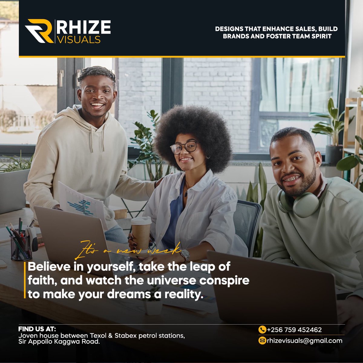 Believe. Create. Rhize. 🌟
This week, take that leap your dreams are waiting.
#MondayMotivation #RhizeVisuals #DesignThatInspires