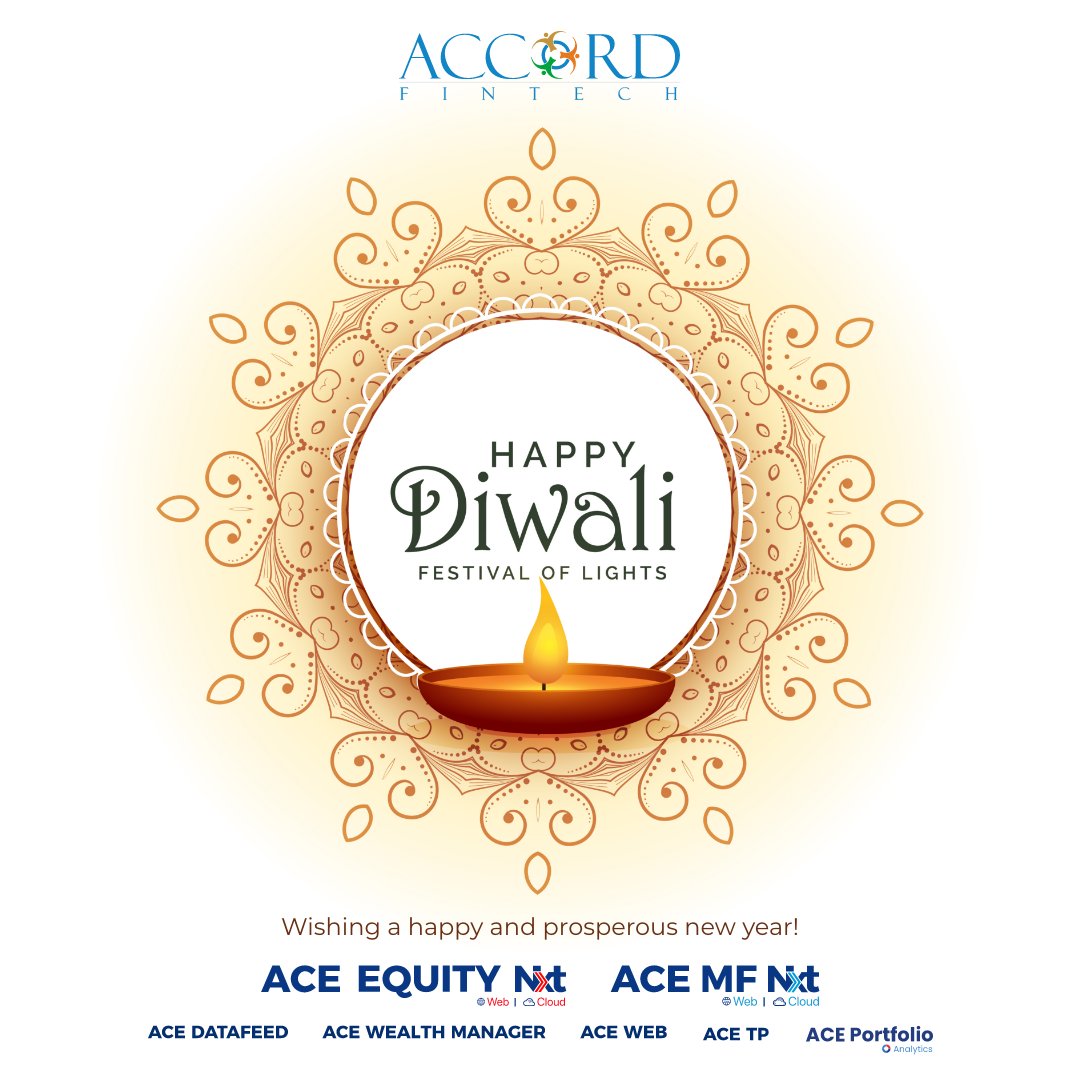 accordfintech's tweet photo. May the divine light of Diwali spread into your life peace, prosperity, happiness and good health. Happy Diwali.

#accordfintech #diwali #festivaloflights #festivals #aceequity #acemf #datafeed #equitymarkets #mutualfunds https://t.co/U97dGkzHAo