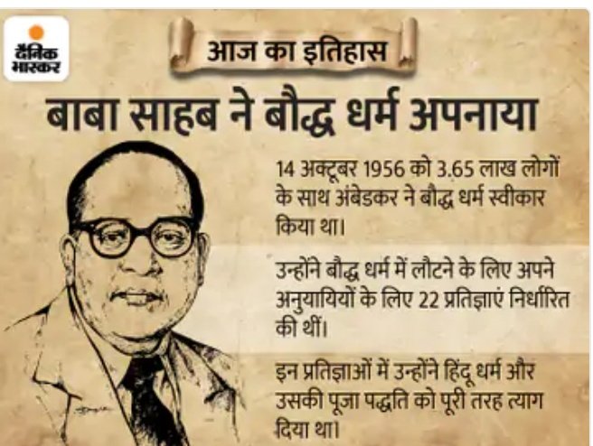 बौद्ध धर्म स्वीकार किया 14/10/1956
और मृत्यु हुआ 06/12/1956

बौद्ध धर्म स्वीकार करते ही मर गए, भगवान बुद्ध से भी नहीं रहा गया।