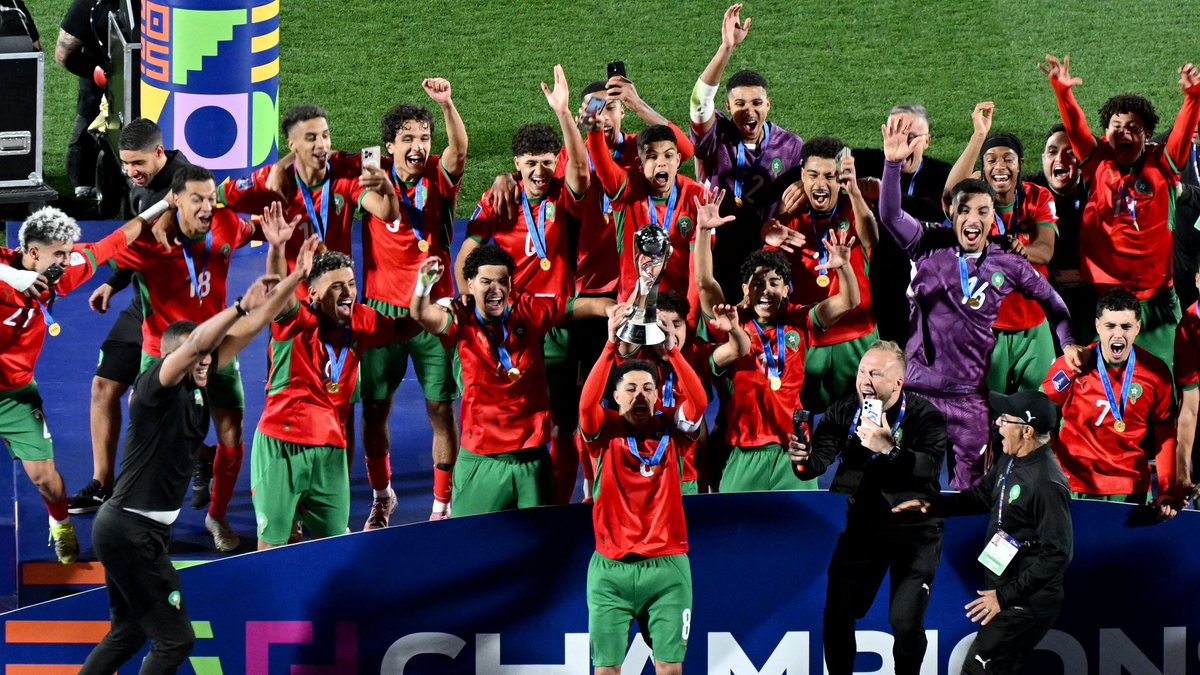🤩🤩 Congratulations to 🇲🇦Morocco as they capped off a historic run in Chile on Sunday night, beating Argentina 2-0 to win first-ever FIFA U20 World Cup.

#U20WC <a href="/EnMaroc/">Équipe du Maroc</a>