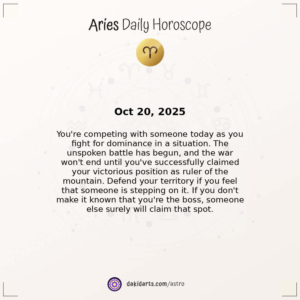 numerologybot17's tweet photo. ☀︎ Your Daily Horoscope for 2025-10-20

Today's insights for: Aries, Taurus, Gemini, Cancer

#CosmicAwakening #PositiveVibes #DivineTiming #StarAlignment #Dakidarts https://t.co/39tcLXp5Ym