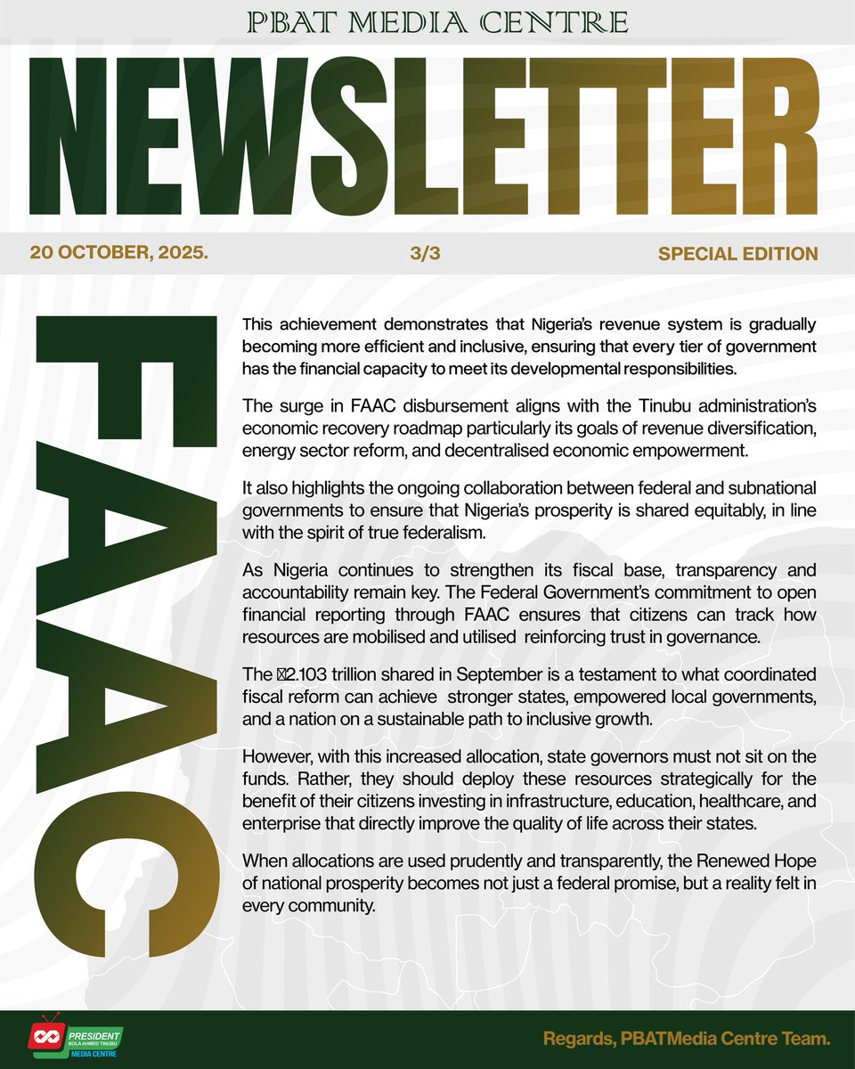 PBATMediaCentre's tweet image. [Newsletter 📩] - Oct. 20, 2025. 

Building Stronger States, Empowering Local Governments. 🇳🇬