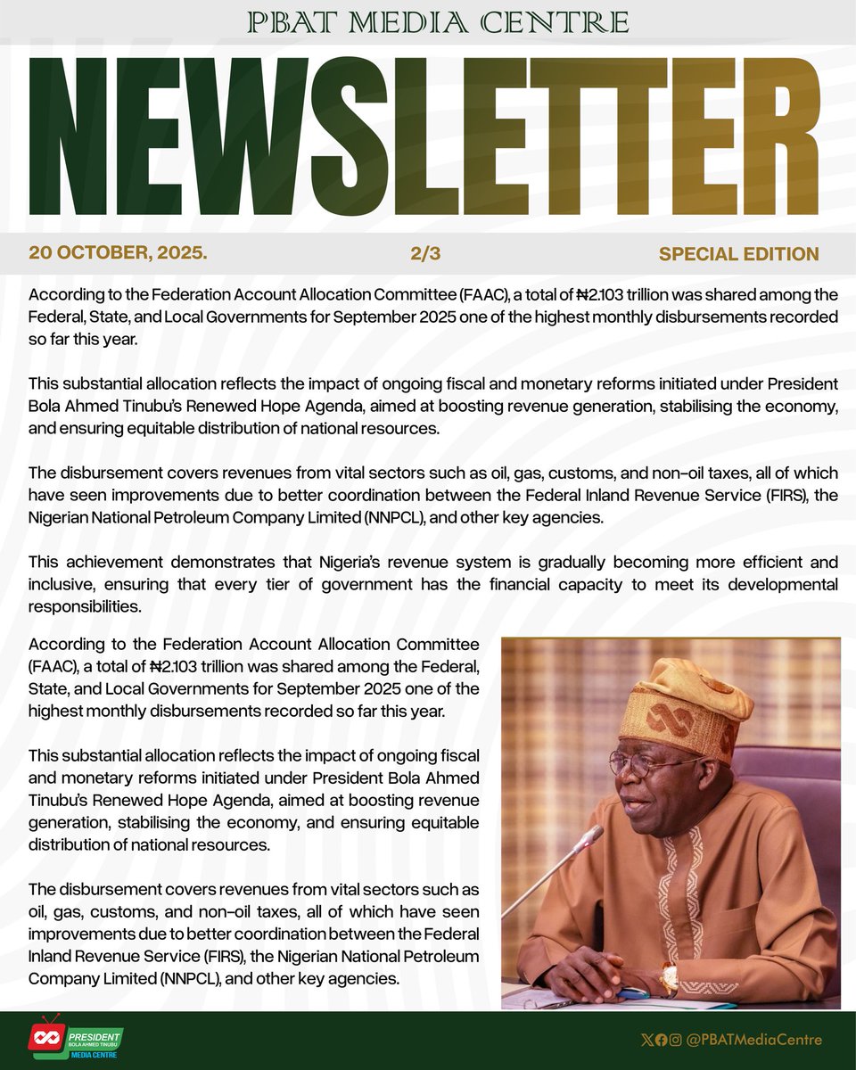 PBATMediaCentre's tweet image. [Newsletter 📩] - Oct. 20, 2025. 

Building Stronger States, Empowering Local Governments. 🇳🇬