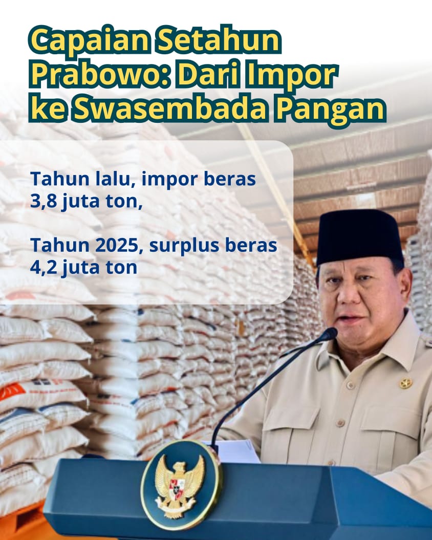 Dulu impor, sekarang surplus! 🌾
Kerja nyata buat Indonesia mandiri pangan
#SwasembadaPangan