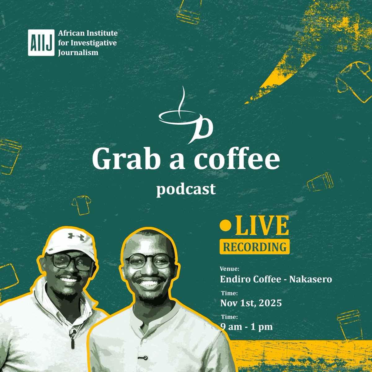 qataharraymond's tweet photo. 🚨🚨🚨🚨

Join us on 1st November 2025 for the live recording of @GrabACoffeePod 

We have an amazing guest list lined up, free coffee mugs, silent disco and interesting conversations. 

Book your ticket here; https://t.co/0YP2DaLkPe https://t.co/fgk5SeG4Le
