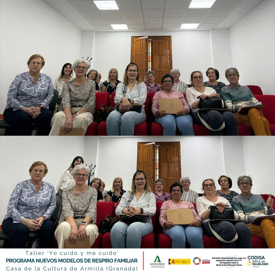 En la Casa de la Cultura de Armilla, en Granada, hemos desarrollamos este mes el taller del Programa Nuevos Modelos de Respiro Familiar: Yo cuido y me cuido 💚Junto a APCA aprendimos a cuidar sin olvidarnos de nosotras, a comunicar mejor y a prevenir el desgaste del día a día ✨