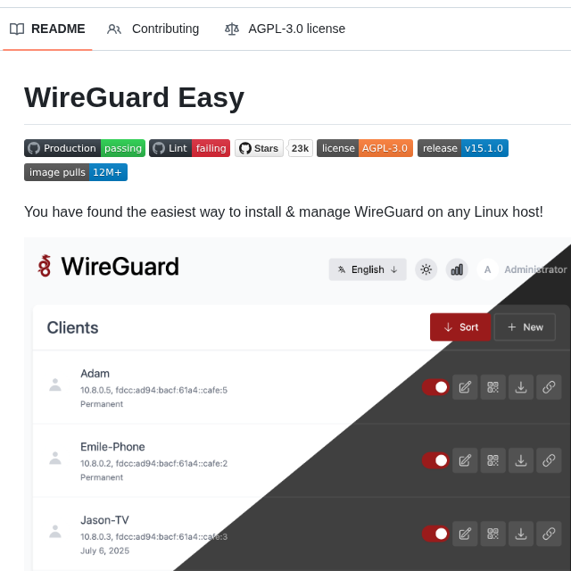 Manage WireGuard on Linux