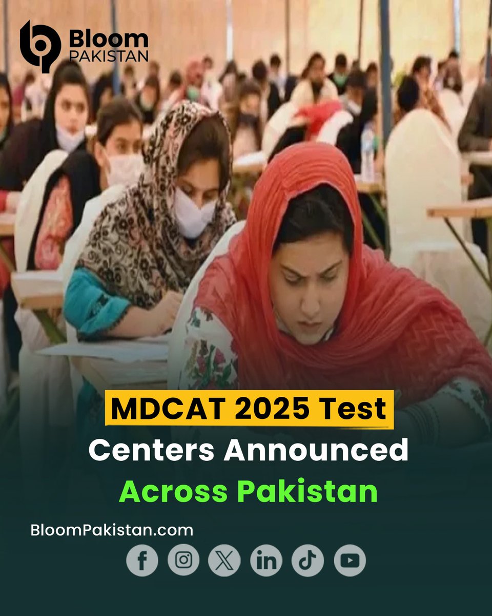 bloom_pakistan's tweet image. 📢 PMDC has announced the MDCAT Test Centers 2025 for medical &amp;amp; dental college admissions across Pakistan! 🇵🇰

Read More: bloompakistan.com/mdcat-2025-tes…

#MDCAT2025 #PMDC #MedicalAdmissions #FutureDoctors #PakistanStudents