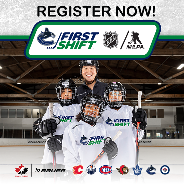 Is your child between 6-10 years old? Are they interested in trying hockey for the first time?

To learn more, visit firstshift.ca
#FirstShiftHockey
<a href="/Canucks/">Vancouver Canucks</a>