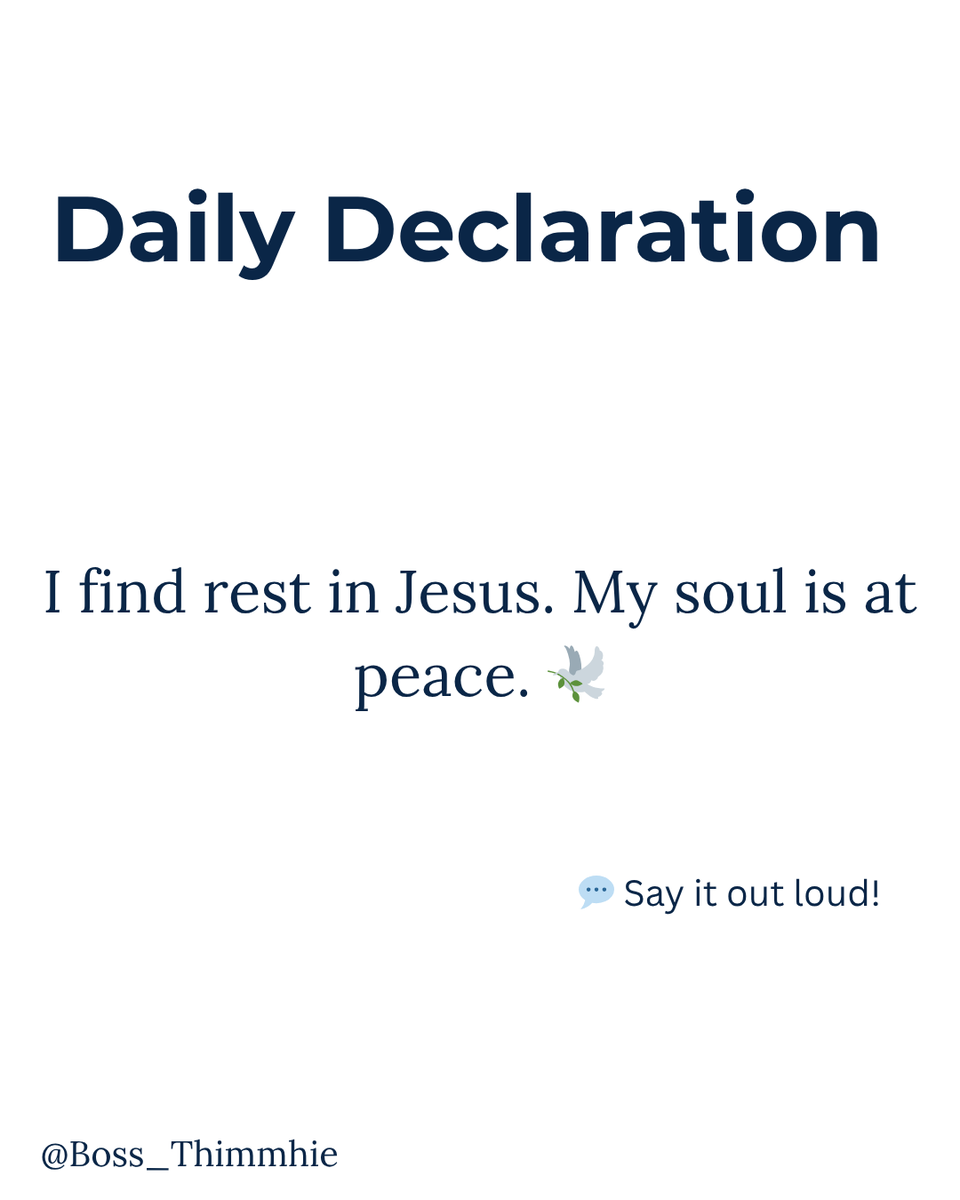 SiwokuAlice's tweet image. Day 20

🕊️ Come to Jesus and find true rest.

✨ He gives peace beyond measure.

#Matthew1128 #RestInChrist #FaithEncouragement #ChristianLiving #DailyDevotional #viral #Christianity