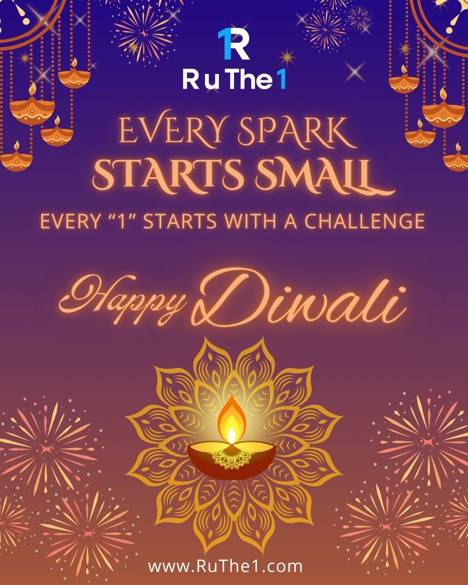 Every spark starts small.

Every “1” starts with a challenge.

Wishing you a Diwali full of new beginnings and bright moments. 🎇

#ruthe1 #Diwali2025 #tradingchallenge