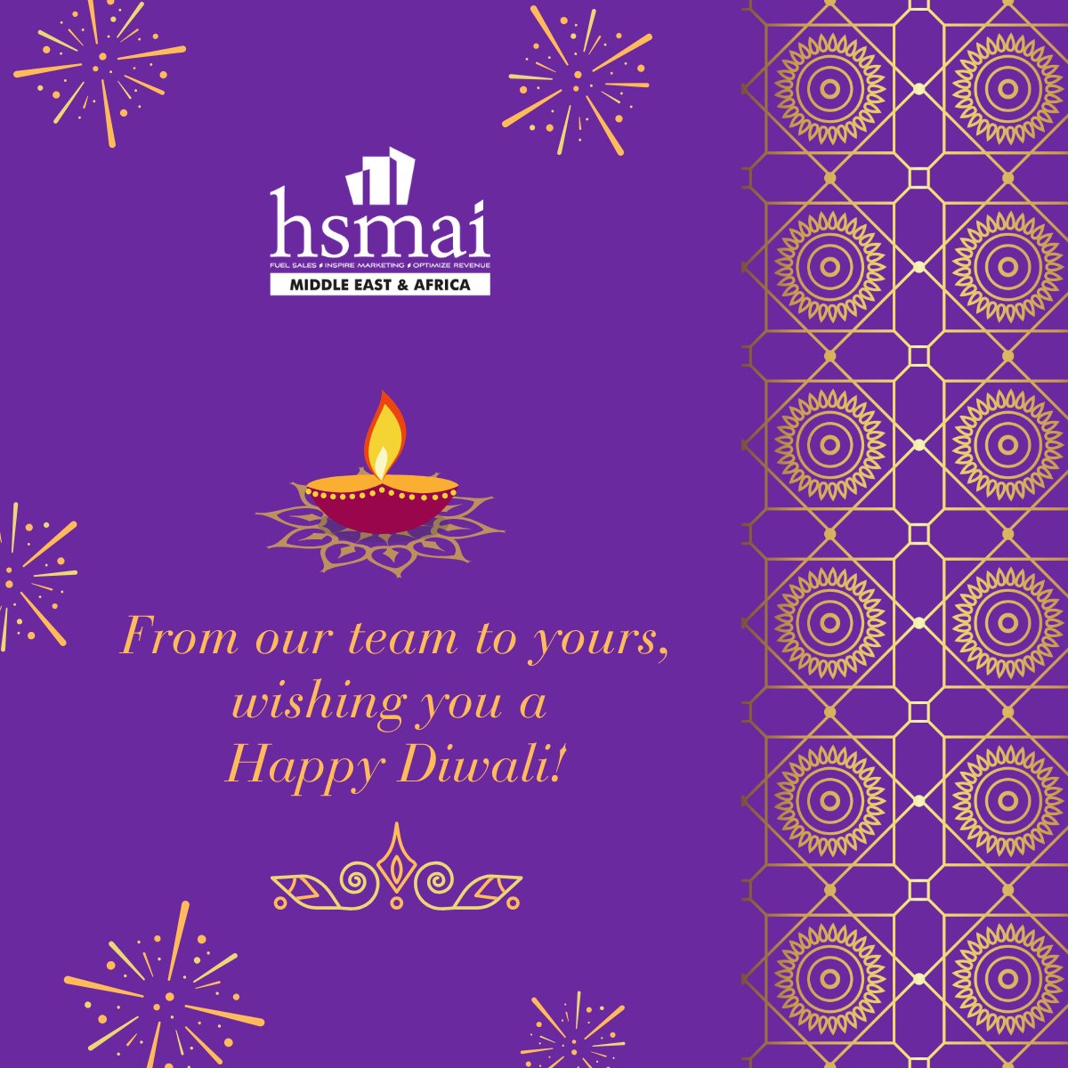 Happy Diwali! May the brilliance of the festival bring new avenues of success and growth to your family and business.