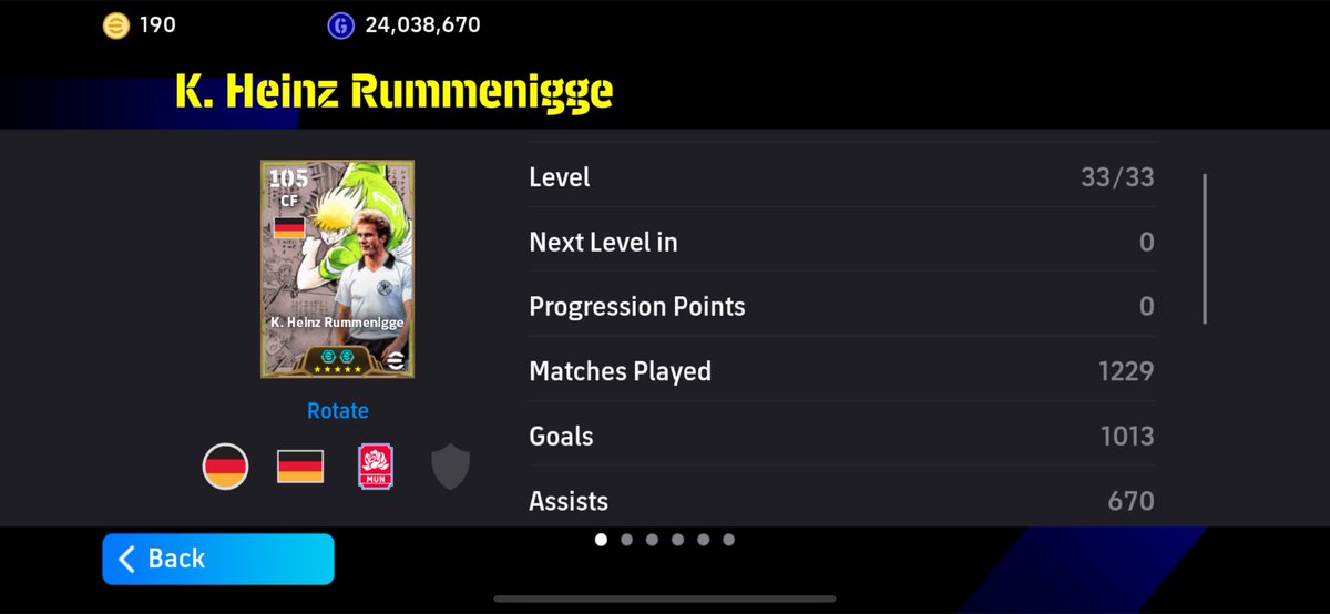 KBfrancis7's tweet image. Can I see your RUMMENIGGE stats ?🙂how many goals and assists does he has❤️. @Peshubapp @play_eFootball @we_konami @sg02fitwts