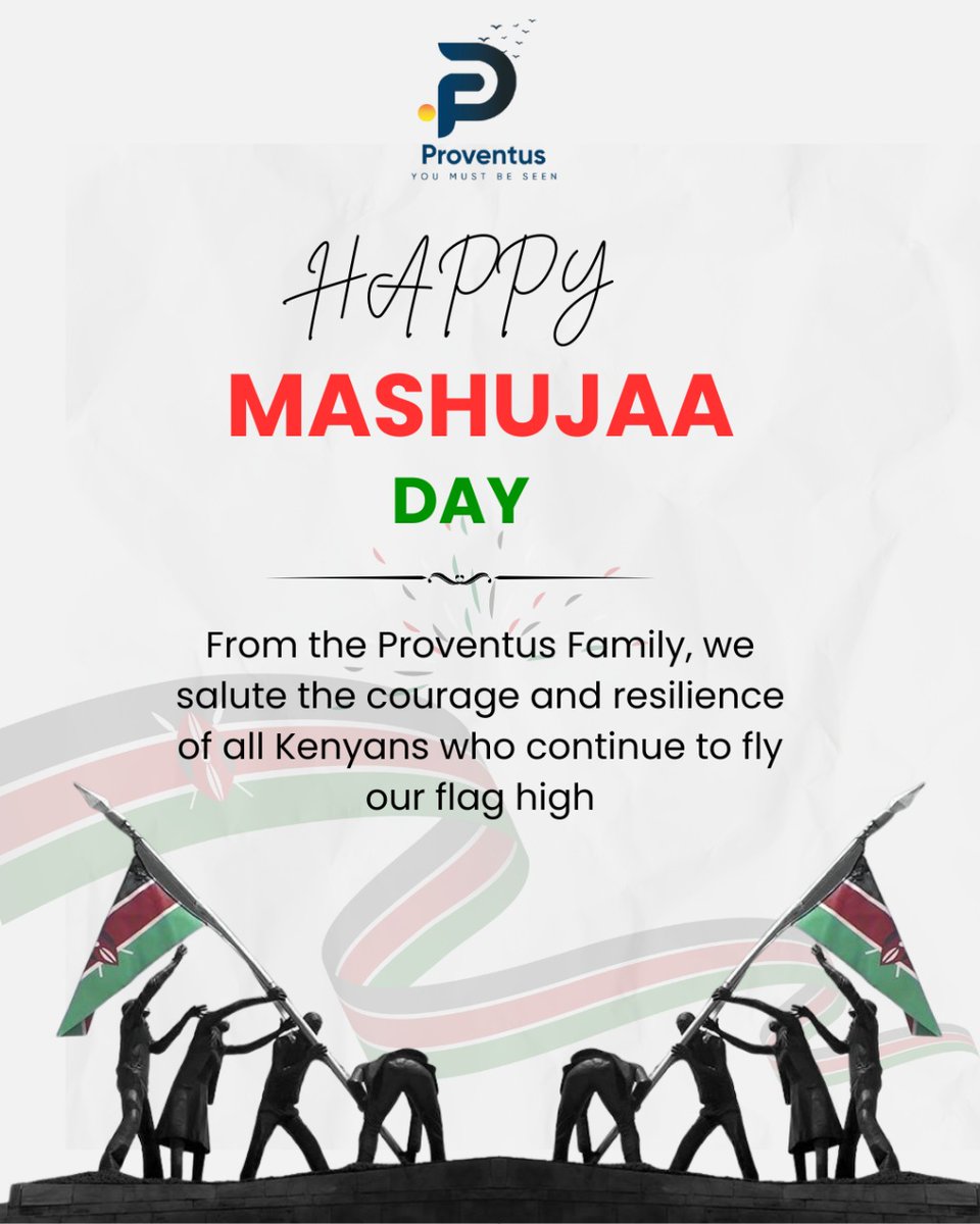 Proventus_Ltd's tweet photo. We celebrate every Kenyan who strives to make a difference. Happy Mashujaa Day https://t.co/NWEep84Dbh