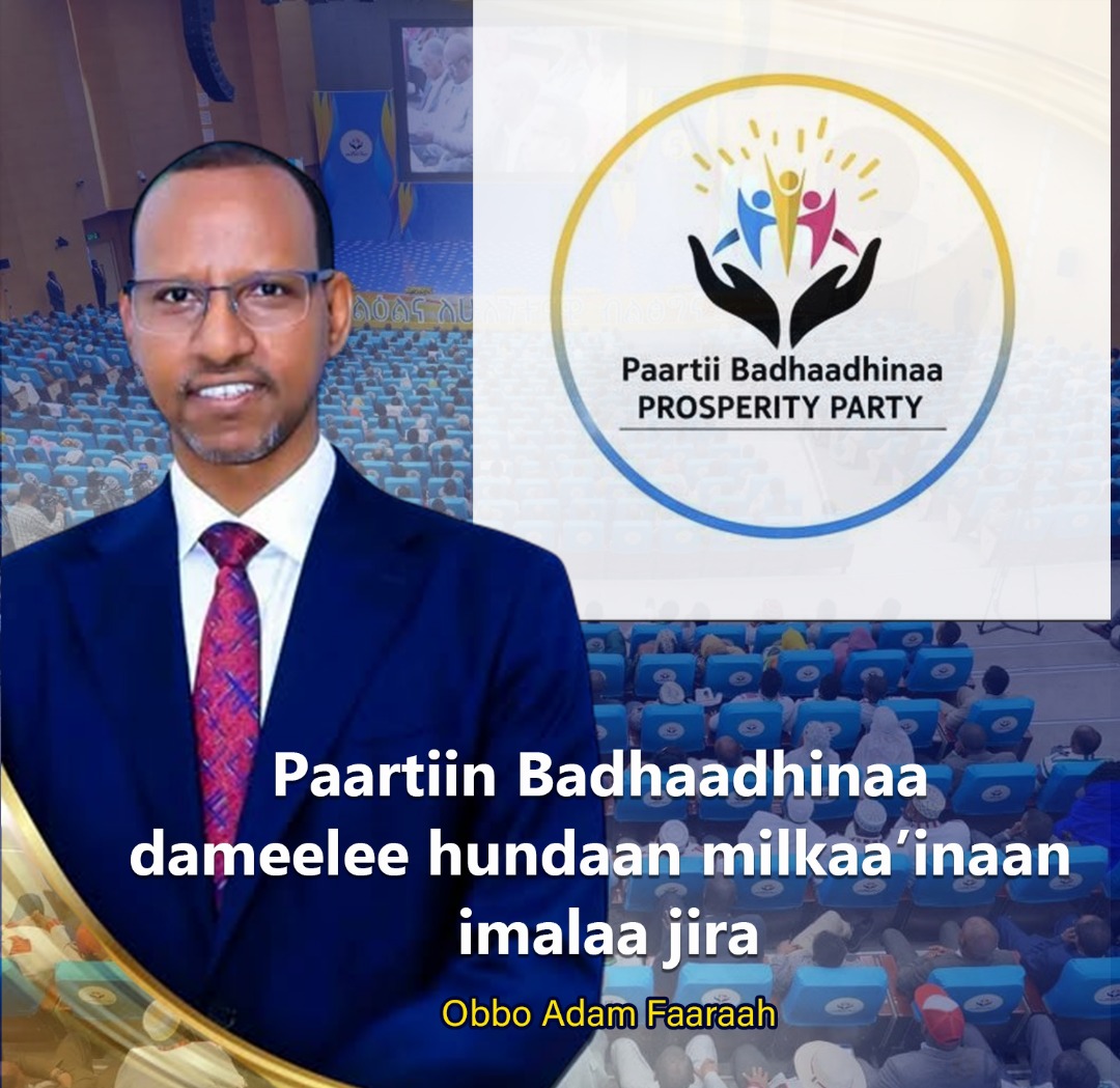 FelleshaH73710's tweet photo. #PaartiinBadhaadhinaa dameelee hundaan milkaa’inaan imalaa jira jedhan Pirezidaantii Itti aanaa fi Itti gaafatamaan Waajjira Muummee #Paartii Badhaadhinaa Obbo #AdamFaaraah.
#Oromiya @theoromiadailyp @OromiaPParty @abiy_fans @OROMIAFINFINNE2 #prosperity-party @prosperity2022 https://t.co/JNepf6OgSR