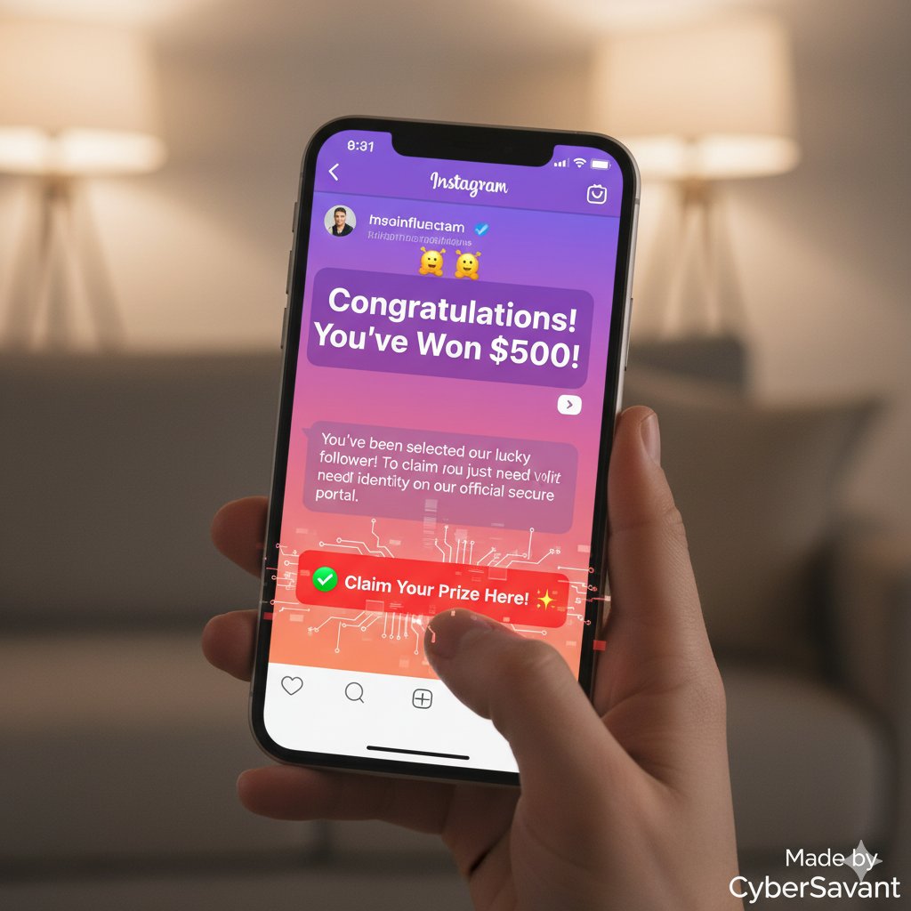 The Win That Cost Ngozi Her ID (Thread) 

Ngozi opened her DMs and froze. It was a message from a famous influencer: "You've won $500 cash! Click here to claim your prize." It felt like her lucky day. It was actually the start of a total identity theft. 

[1/5] #DMs