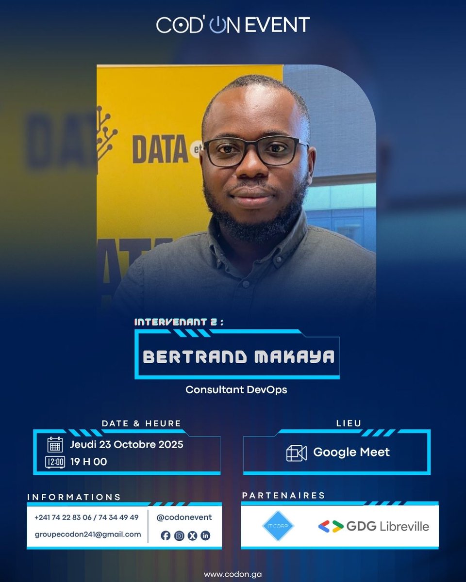 🔧 Envie de comprendre le DevOps et d’automatiser tes déploiements ?

Bertrand Makaya (Bpifrance, DGFIP…) t’explique tout ce jeudi 23 octobre à 19h 🧑‍💻

CI/CD – Git – Jenkins – Docker

🔗 bit.ly/4gVgkxY

#CodOnEvent #DevOps #Automation #TechGabon #CI_CD