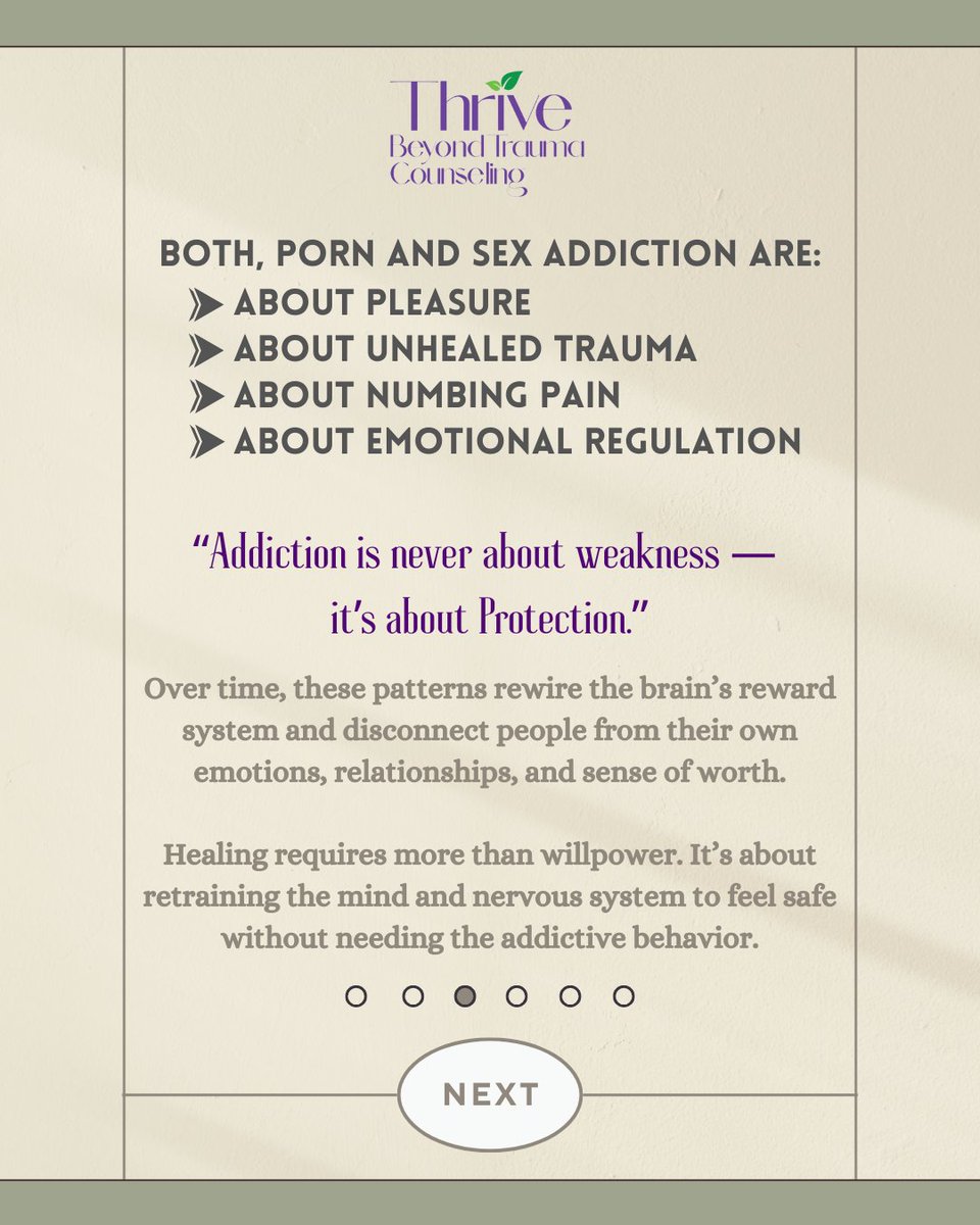 Tbeyondtrauma's tweet photo. Porn Addiction vs. Sex Addiction — Why It Matters

Porn and sex addiction often look similar on the surface, but their roots — and recovery paths — can be very different.

🔹 Porn addiction is about control through fantasy.
https://t.co/cG3q1hnYGr https://t.co/KRefsrl1La
