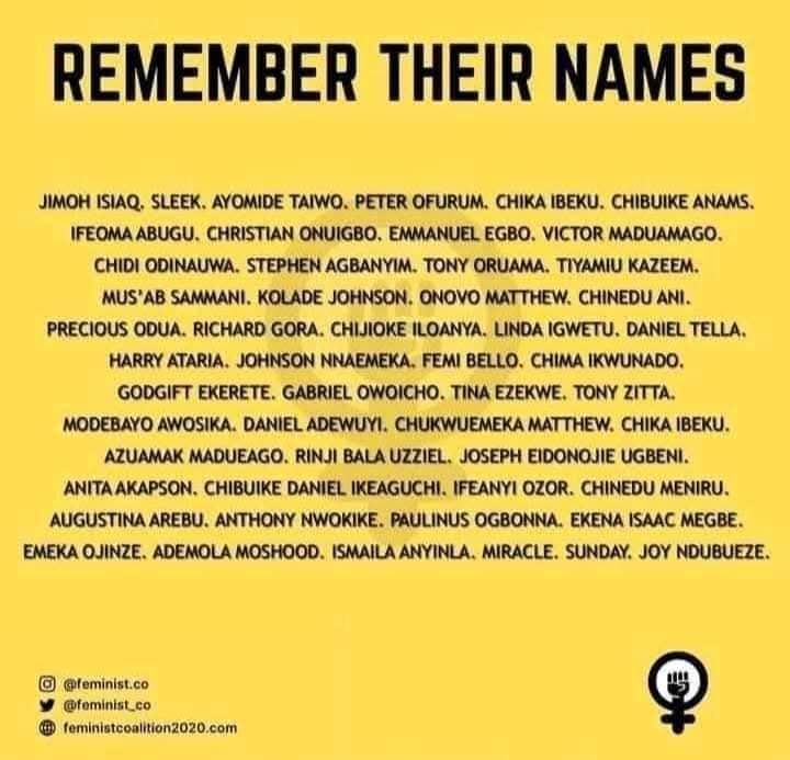 OsumareAyomi's tweet photo. Because we won't forget. Because we don't want to forget. Because we tried to forget. Because we can't forget. Because we must never forget...
We must always remember.
๐ค๐ฉธ๐ณ๐ฌ
#themassacreofnigerianyouths
#EndSARSprotest
#LekkiMassacre2020
#October202020
#Wewillalwaysremember https://t.co/u3wiVw5LMx