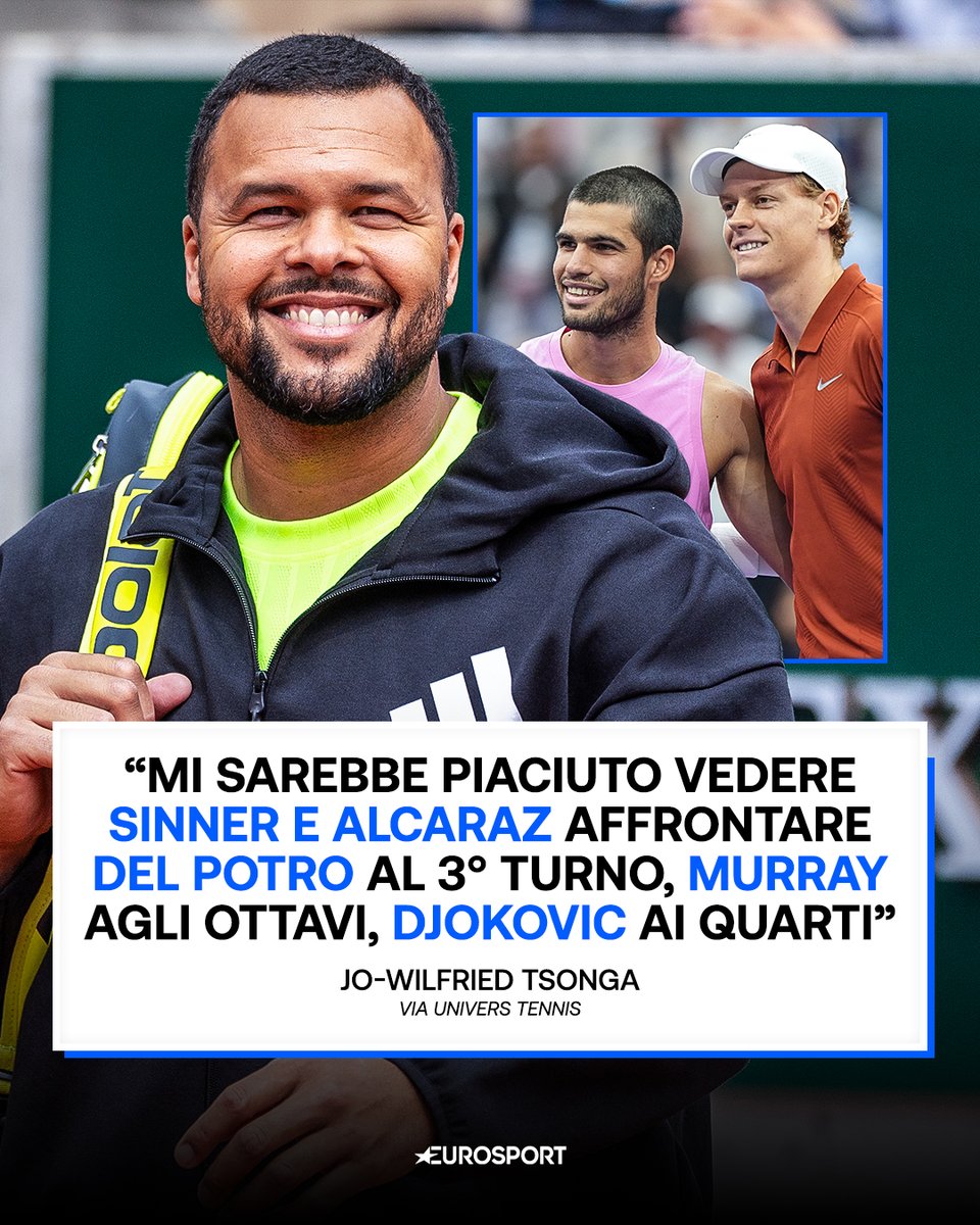 Eurosport_IT's tweet photo. Siete d'accordo con la provocazione di Tsonga? 🤔

#EurosportTennis #Sinner #Alcaraz https://t.co/noabfiS7bI