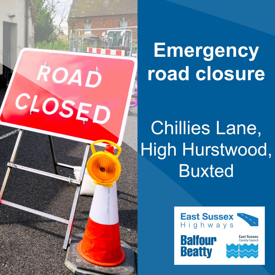⚠️EMERGENCY ROAD CLOSURE ⚠️
Chillies Lane, #HighHurstwood #Buxted is currently closed due to a fallen tree blocking the carriageway. This is outside the property 'Firstead Bank'. The road will be reopened once the area has been made safe. Thank you for your patience.