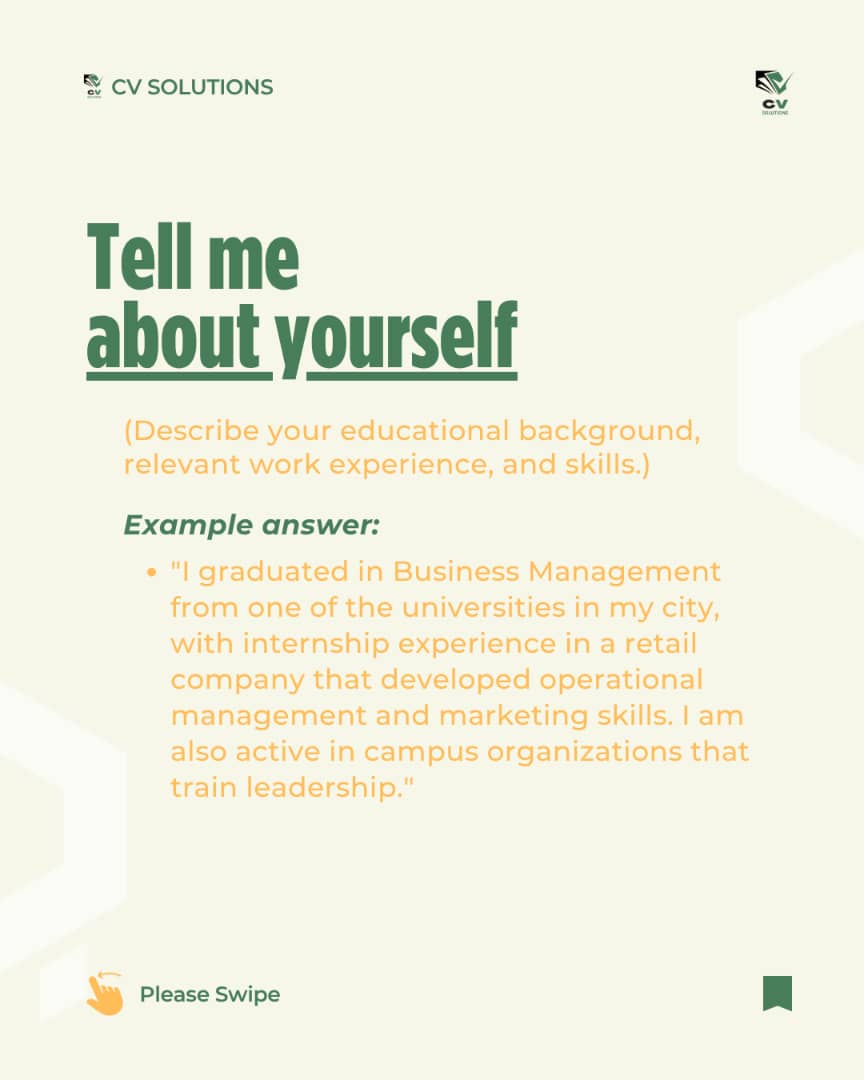 cvsolutionsng's tweet image. Getting to the interview stage of job hunting has to be the easiest part.
Passing the interview, that is where the real work is!!
Want to stand out from the crowd and land your dream job? Let's dive into the art of answering interview questions with confidence and charm!🌟