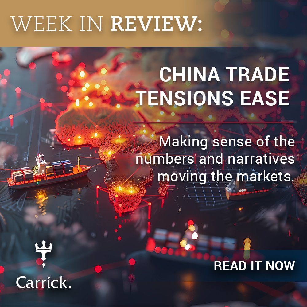 Global markets rallied this week as easing U.S.–China trade tensions and dovish Fed signals lifted investor confidence. 
Read it here: thecarrickgroup.com/week-in-review…
#CarrickWealth #MarketTrends #WealthManagement