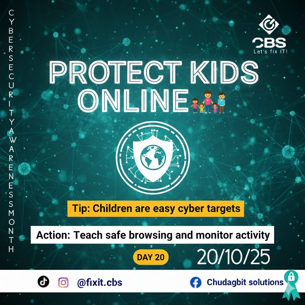 uceesek's tweet photo. Keep kids safe online 👨‍👩‍👧‍👦
Teach them smart, safe browsing habits. Turn on perental guard.
#OnlineSafety #CyberAware
#chudag
#cbs
#fixIt https://t.co/WSM8J6rldo
