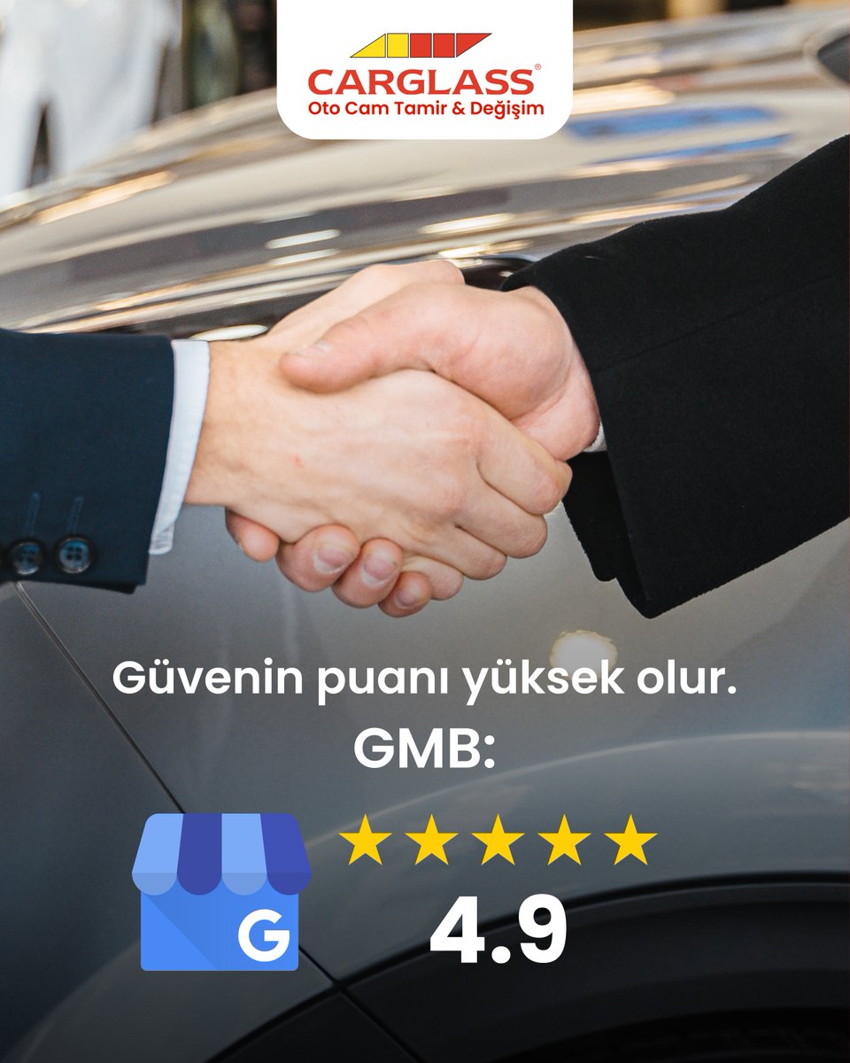 Google My Business puanı, müşterilerin deneyimlerini yansıtır.

Carglass® olarak yüksek puanımız, binlerce sürücünün bize duyduğu güvenin kanıtıdır.

Teşekkürler! 🙏

#TeamCarglass #CarglassTürkiye #OtoCamTamiri #OtoCamDeğişimi #GüvenliSürüş