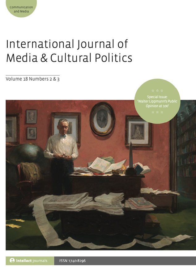 mcpjournal's tweet photo. There's a new biography on Walter Lippmann out there! It might be a good time to re-visit our special issue on the Centennial of 'Public Opinion', his most influential book: https://t.co/r7aBNRgs0W https://t.co/lH58njQZsk