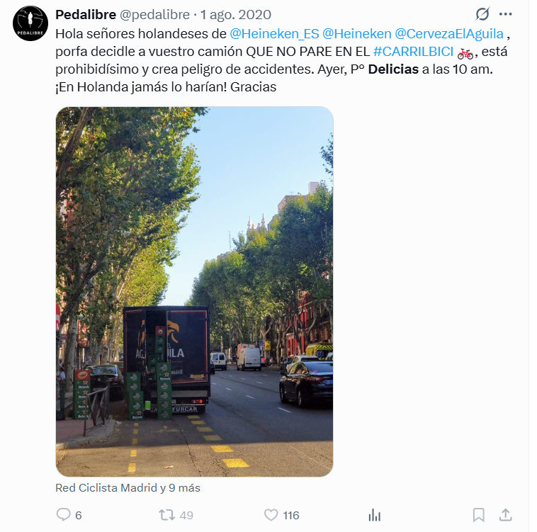 mejorporcalzada's tweet photo. Estoy leyendo que la culpa del carril bici del Paseo de las Delicias es de los "calzadistas" que lo rechazaban y no de los "carrilbicistas" que lo pedían y celebraron diciendo que era "mejor que nada", "un buen paso", "una buena noticia" etc. 

Se puede pedir sin mentir. https://t.co/Js4WawteCe